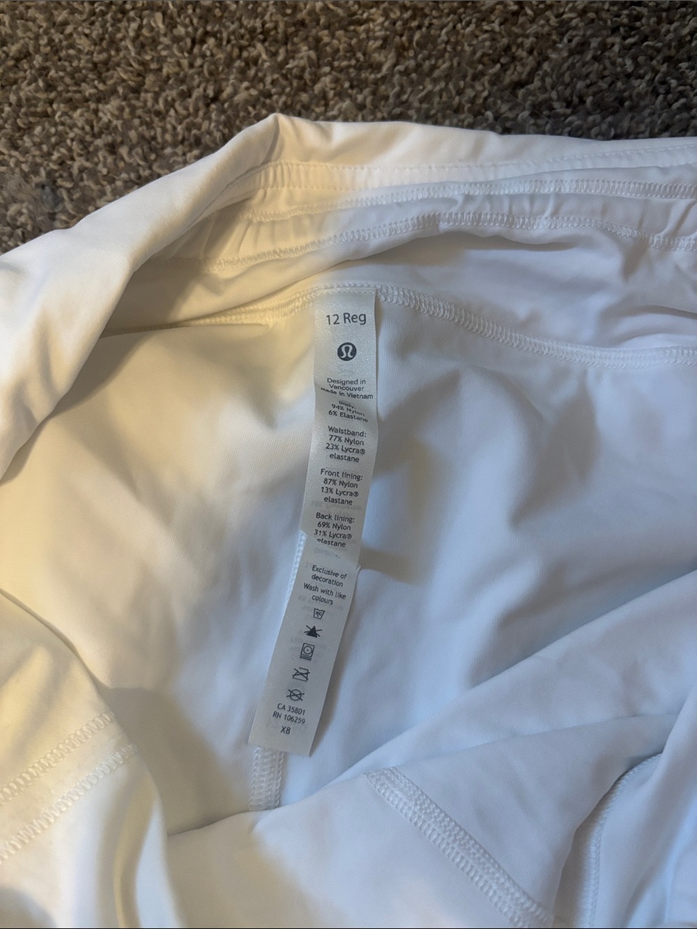 White Lululemon Skirt - Picture 5 of 5